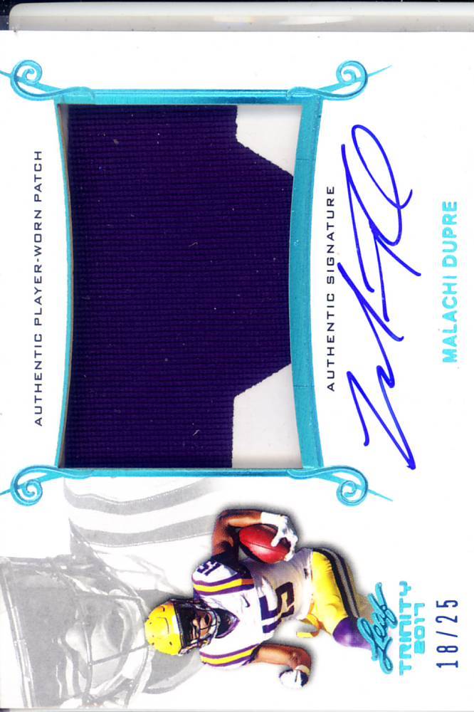 malachi dupre rc rookie draft auto jersey patch lsu bengal tigers 2C college /25