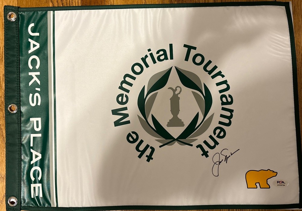 Jack Nicklaus Signed Memorial Golf Tournament Limited Edition Golf Flag PSA