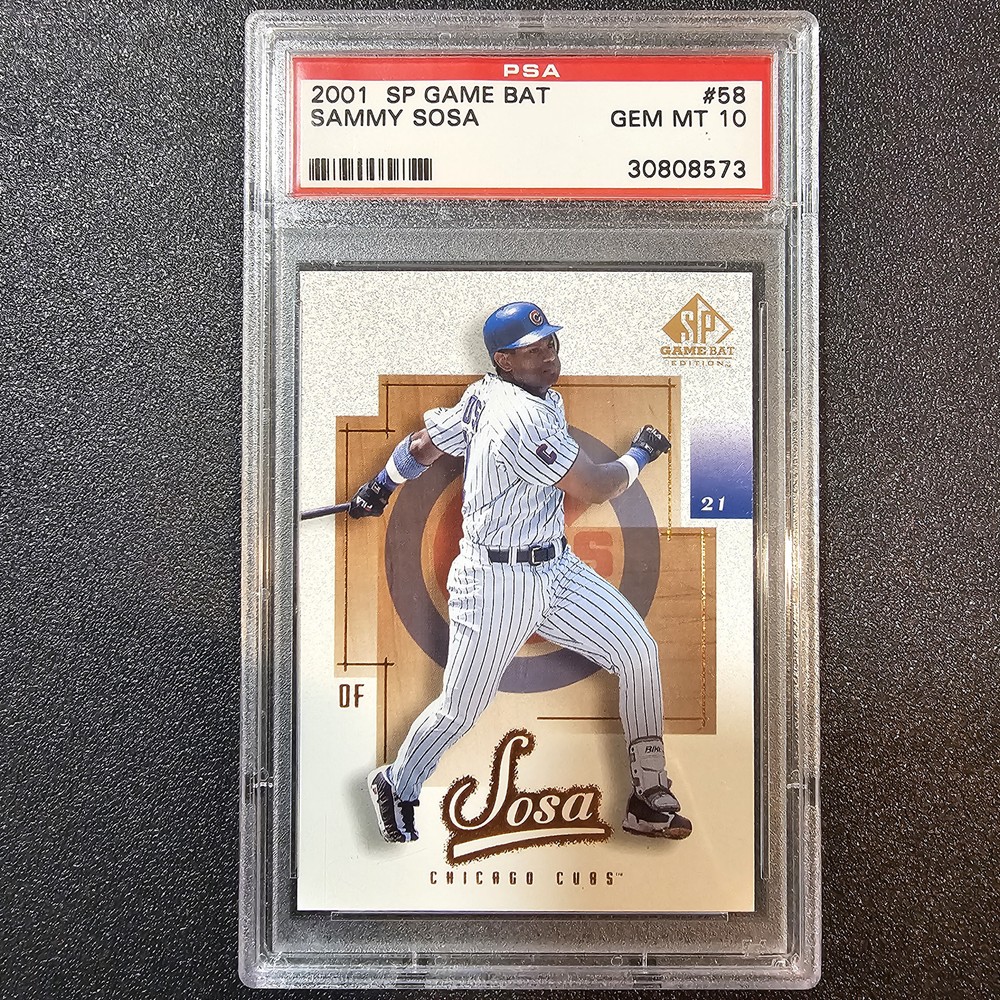 Sammy Sosa 2001 Upper Deck SP Game Bat #58 PSA 10 Gem Mint Chicago Cubs