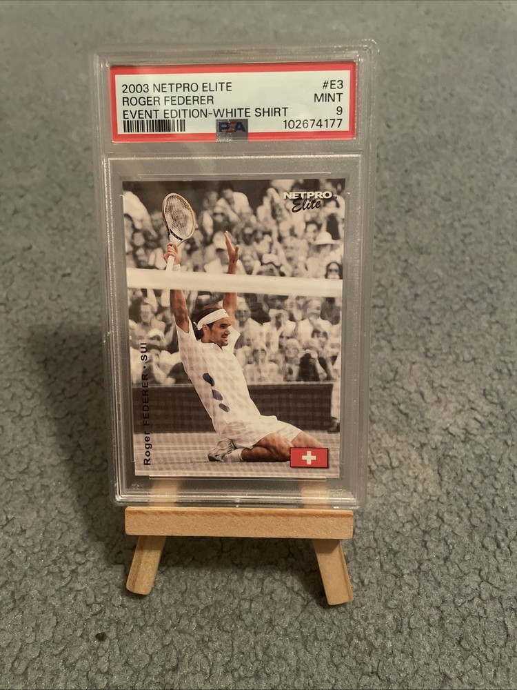 2003 NETPRO ELITE EVENT EDITION ROGER FEDERER #E3 SHORT PRINT RC PSA 9