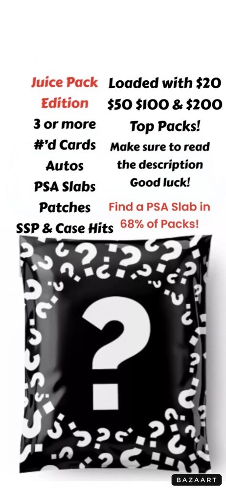 NFL JUICE PACK BEST MYSTERY HOT PACK 4-10 CARDS PSA AUTO SSP GREAT FOR BREAKS