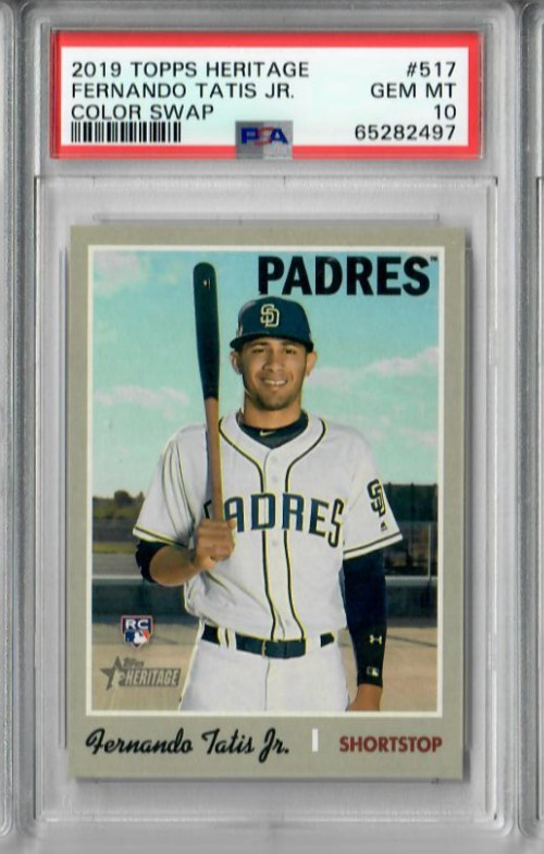 2019 Topps Heritage #517 FERNANDO TATIS JR Color Swap Variation ROOKIE RC PSA 10