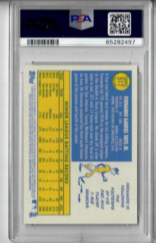2019 Topps Heritage #517 FERNANDO TATIS JR Color Swap Variation ROOKIE RC PSA 10 view 2