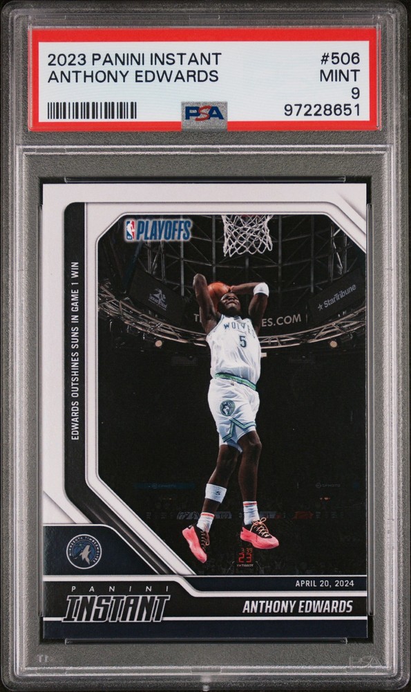 2023 PANINI INSTANT #506 ANTHONY EDWARDS PSA 9