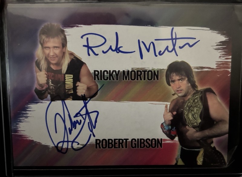 Rock ‘N’ Roll Express Dual Auto Card Ricky Morton Robert Gibson Wwe nwa tag Team view 2