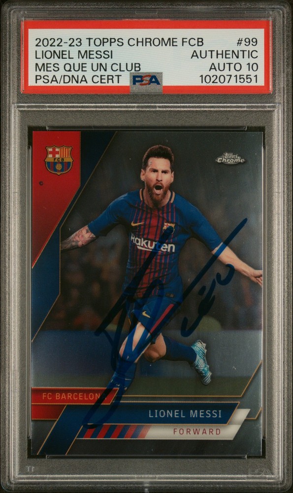 2022 #99 LIONEL MESSI PSA AUTHENTIC AUTO 10