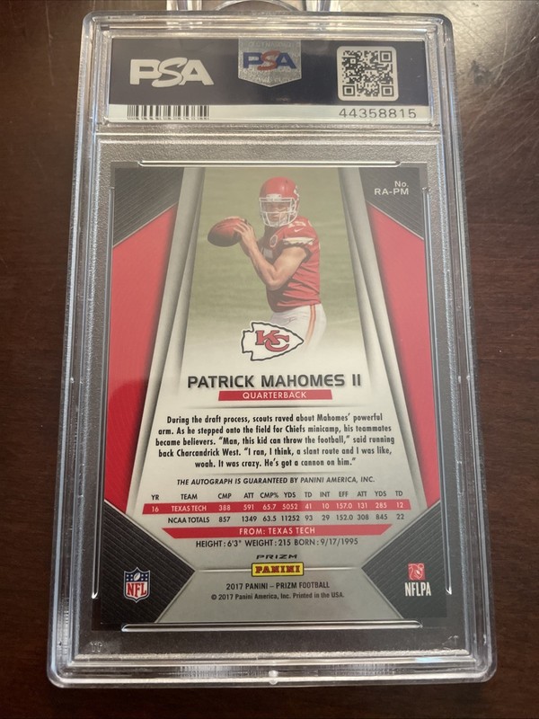 2017 Prizm Patrick Mahomes Auto view 2
