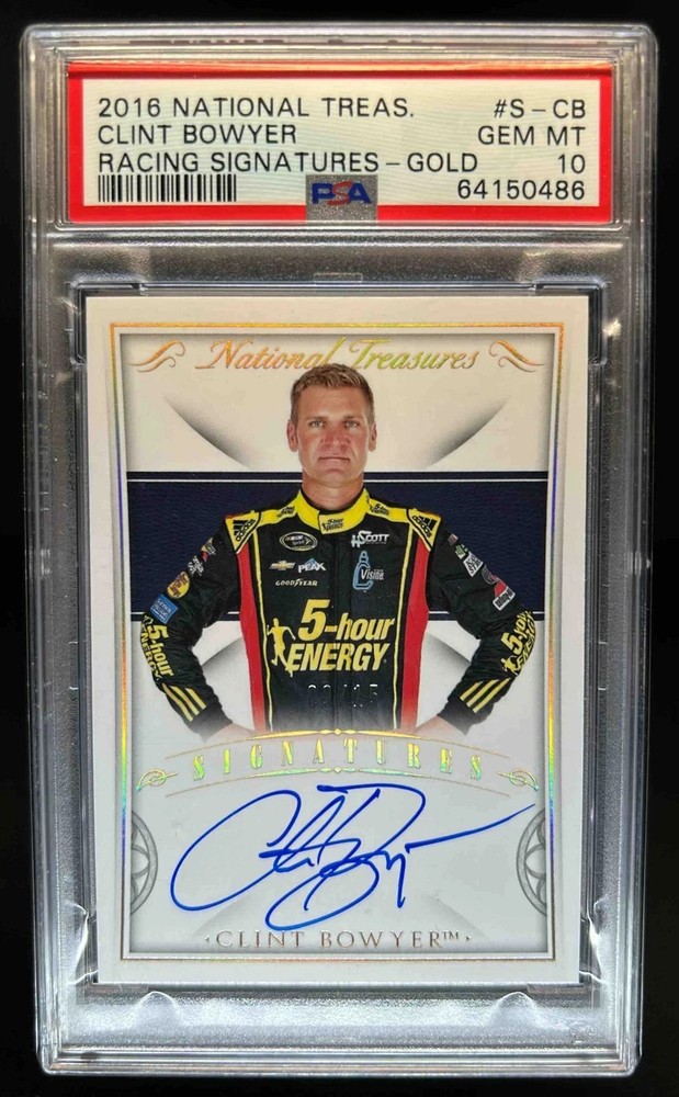 2016 National Treasures Clint Bowyer Gold Auto #09/15 PSA 10 #S-CB