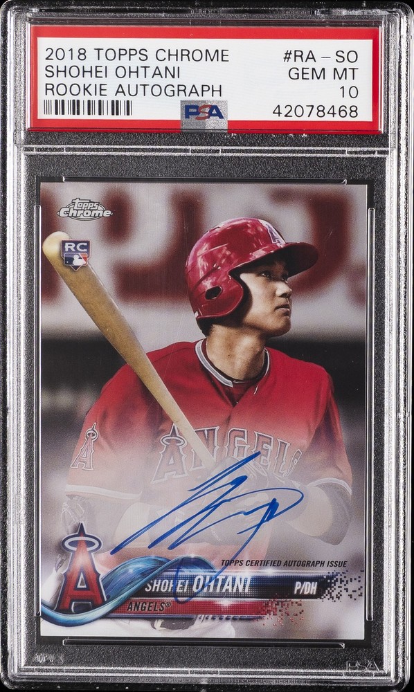 2018 TOPPS CHROME RC AUTO #RASO SHOHEI OHTANI PSA 10 AUTO