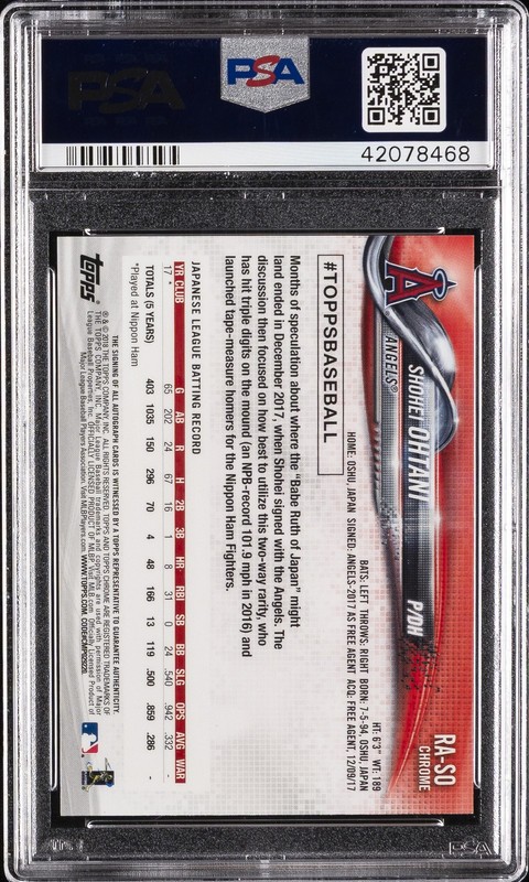 2018 TOPPS CHROME RC AUTO #RASO SHOHEI OHTANI PSA 10 AUTO view 2