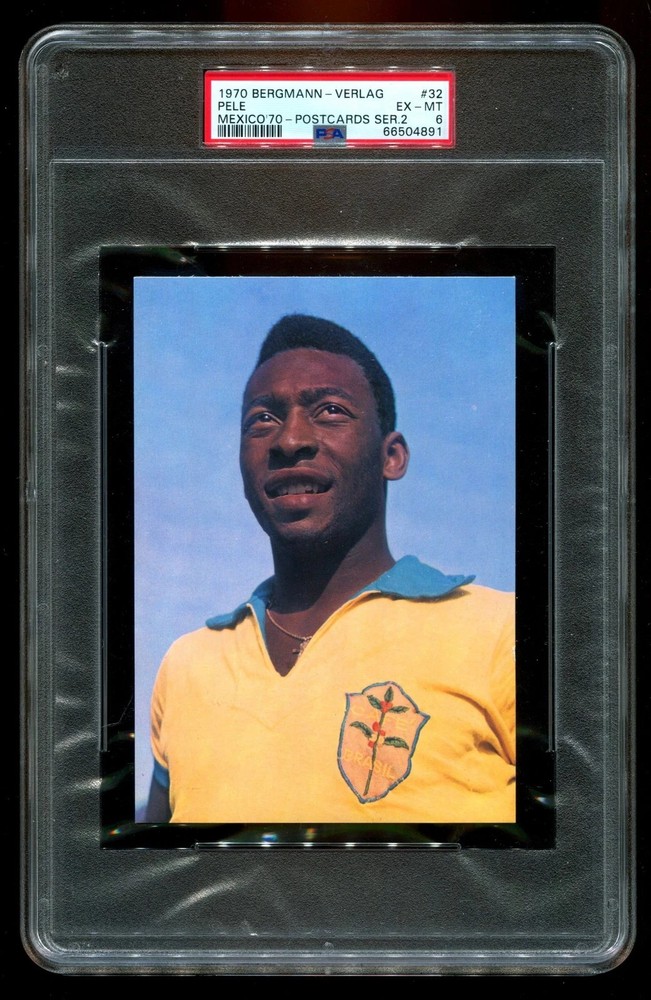 RARE 1970 Bergmann Mexico 70 #32 Pele PSA 6 LOW POP 2 World Cup GOAT Legend