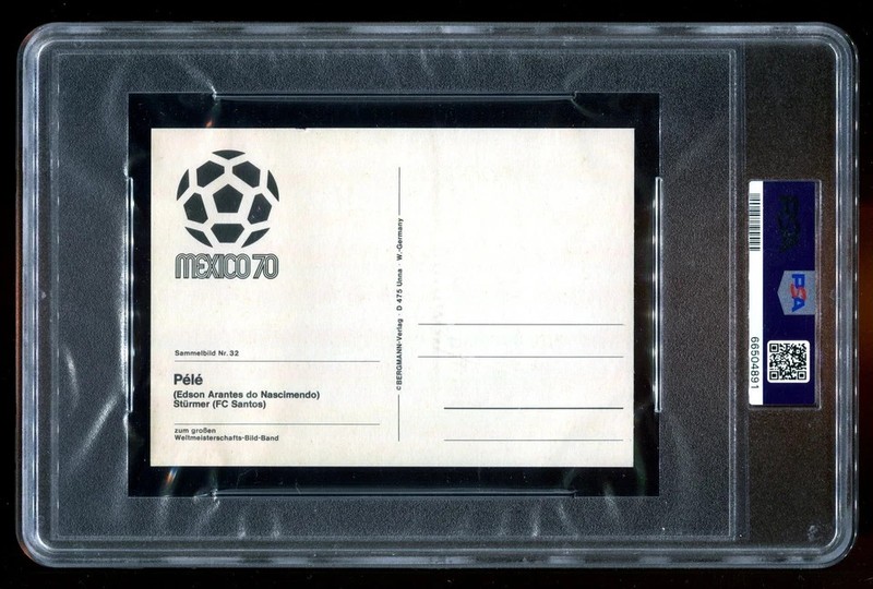 RARE 1970 Bergmann Mexico 70 #32 Pele PSA 6 LOW POP 2 World Cup GOAT Legend view 2