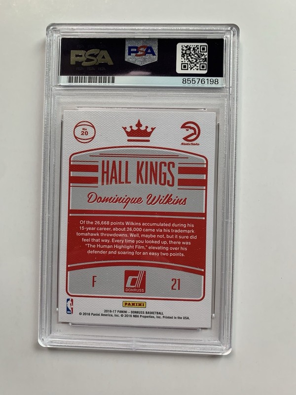 2016 Panini Donruss #20 Hall Kings Dominique Wilkins Signed Autographed PSA SLAB view 2