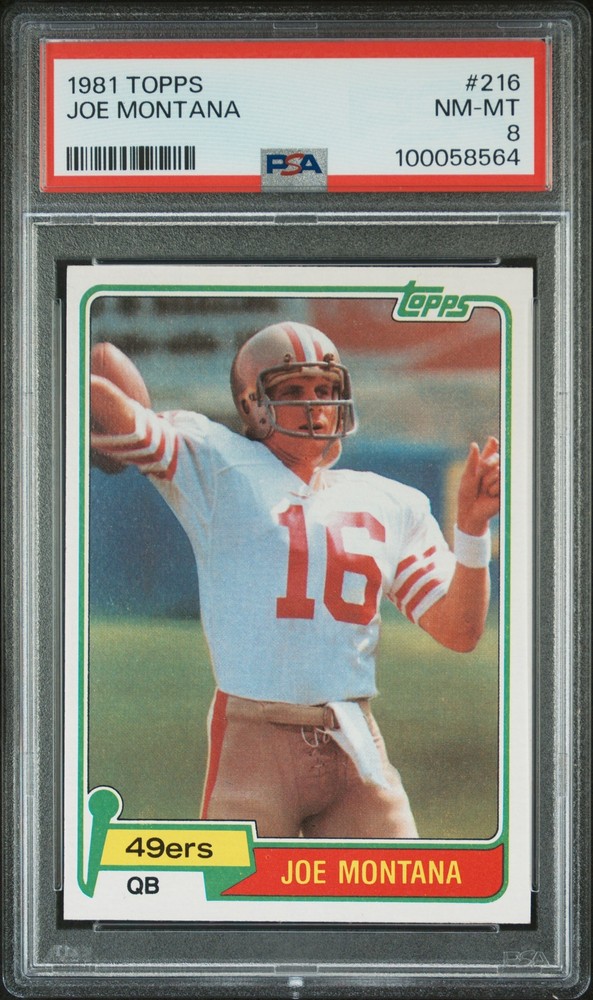 1981 TOPPS #216 JOE MONTANA PSA 8