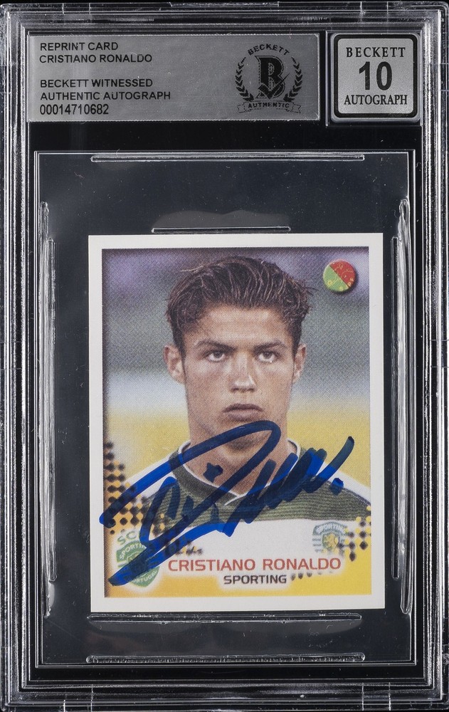 REPRINT CARD BECKETT WITNESSED,  AUTH AUTO CRISTIANO RONALDO BGS AUTHENTIC