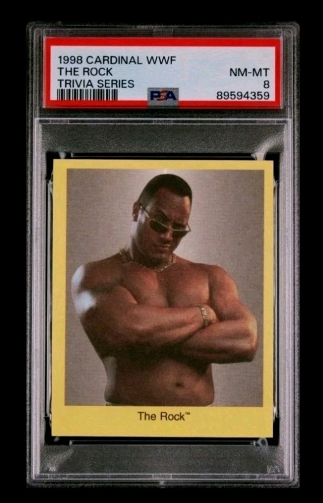 1998 WWF "The Rock" Rookie Card RC PSA 8 Dwayne Johnson Vintage Wrestling WWE 