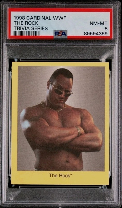 1998 WWF "The Rock" Rookie Card RC PSA 8 Dwayne Johnson Vintage Wrestling WWE  view 2