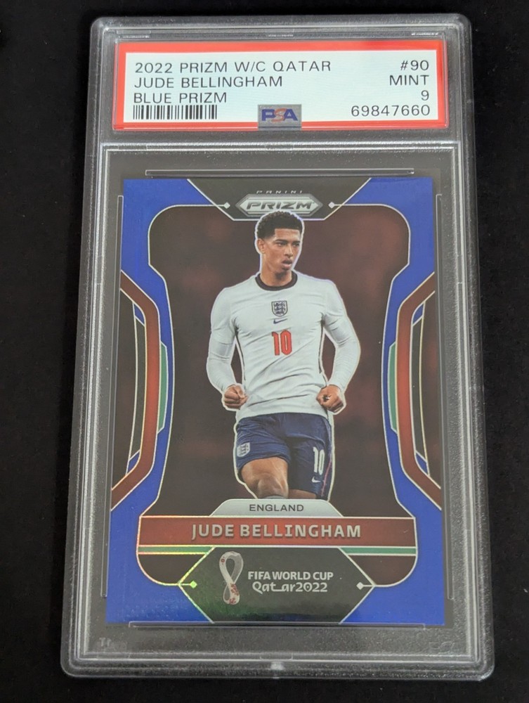 2022 PANINI PRIZM WORLD CUP QATAR BLUE  #90 JUDE BELLINGHAM 49 PSA 9