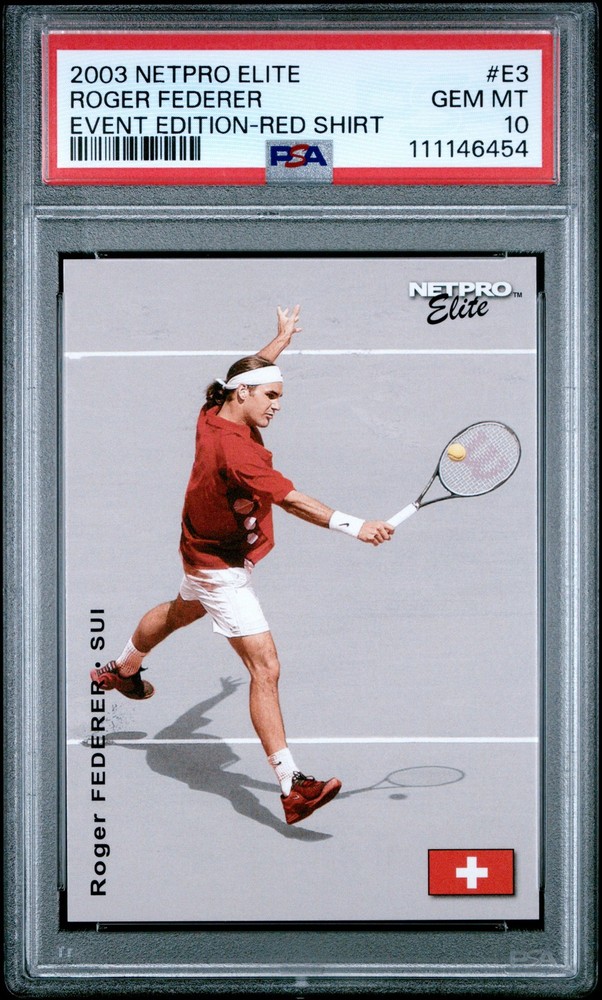 2003 NETPRO ELITE EVENT ED-RED SHIRT #E3 ROGER FEDERER PSA 10