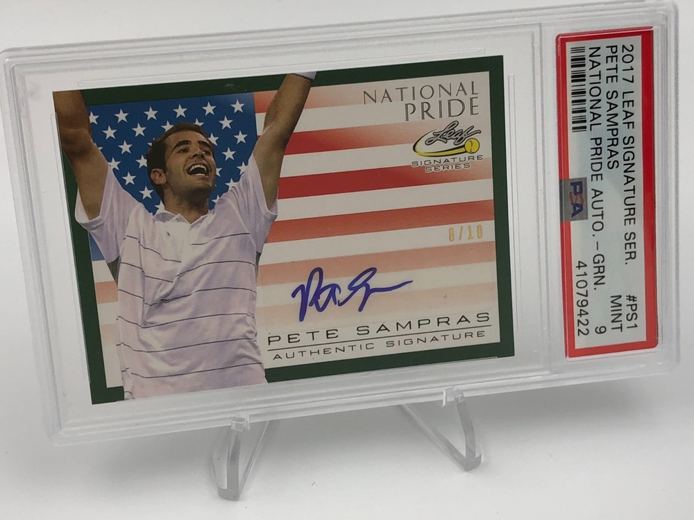 PETE SAMPRAS AUTO Card 2017 Leaf SIGNATURE SERIES RARE/10 Pro TENNIS  PSA MINT 9