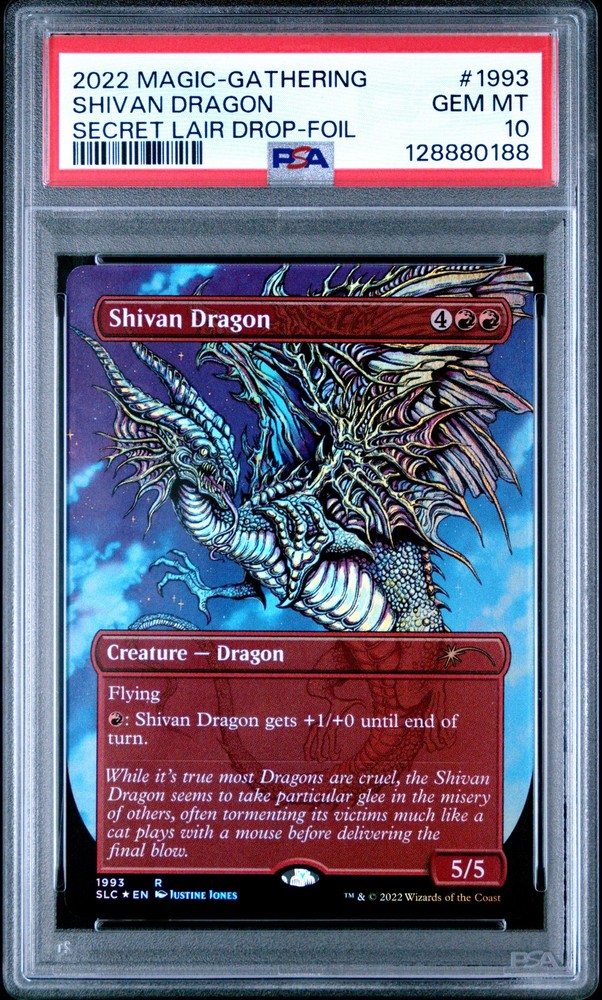 2022 MTG SECRET LAIR DROP FOIL #1993 SHIVAN DRAGON PSA 10