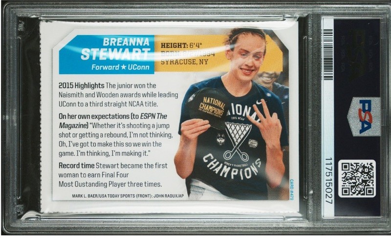 BREANNA STEWART ROOKIE RARE 2015 UCONN Sports Illustrated SI for Kids PSA 8 view 2