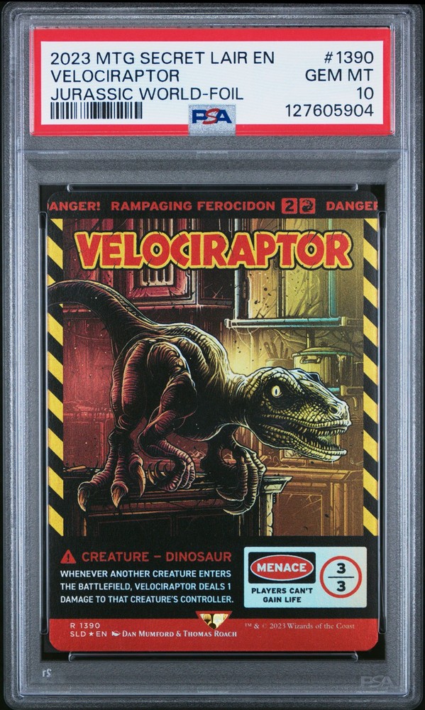 2023 MAGIC THE GATHERING SECRET LAIR DROP #1390 VELOCIRAPTOR PSA 10
