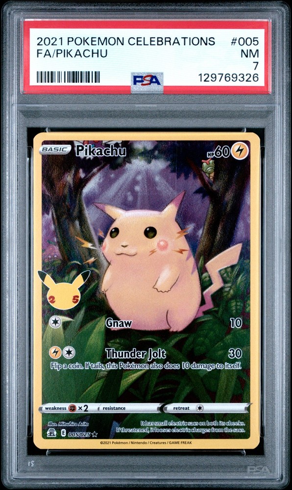 2021 POKEMON CELEBRATIONS #005 FULL ART/PIKACHU PSA 7