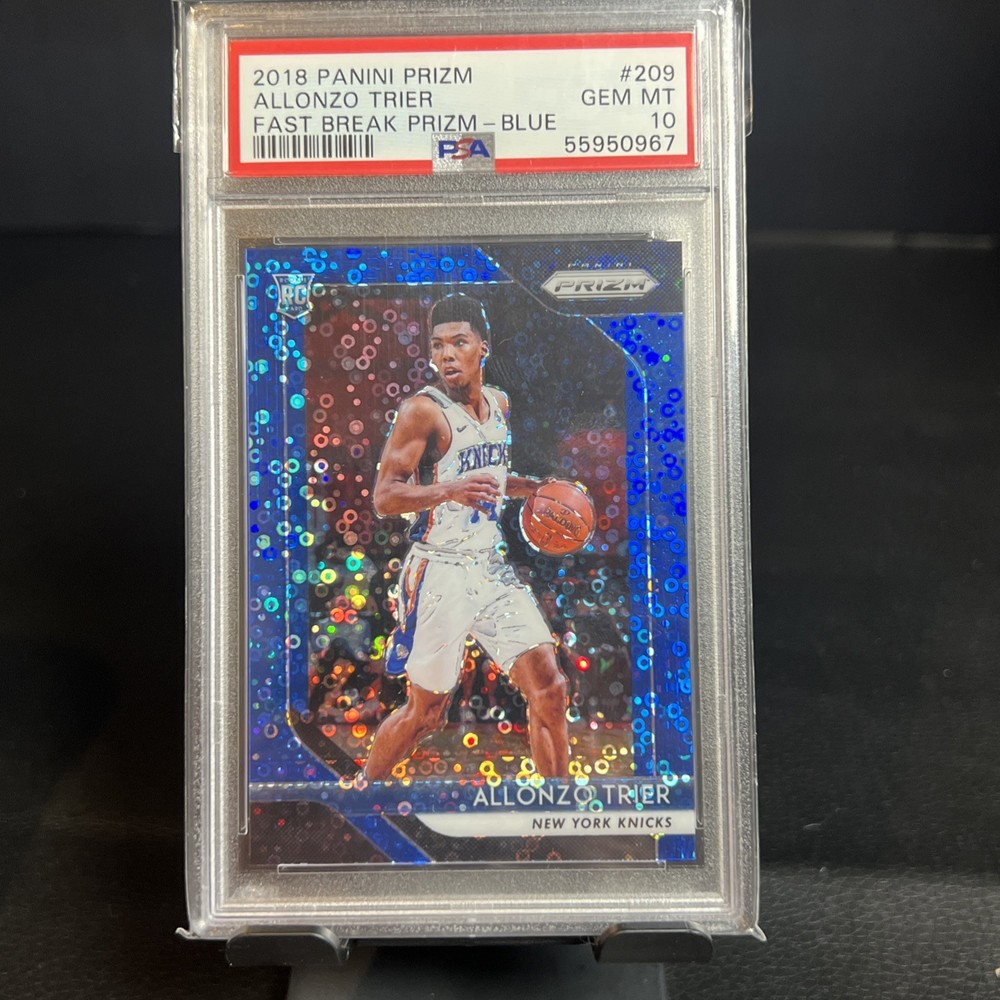 2018-19 PANINI PRIZM #209 ALLONZO TRIER ROOKIE Fast Break Prizm /175 PSA 10 Gem