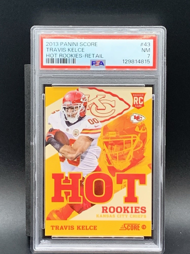 2013 PANINI SCORE HOT ROOKIES RETAIL TRAVIS KELCE RC KANSAS CITY CHIEFS PSA 7 view 1