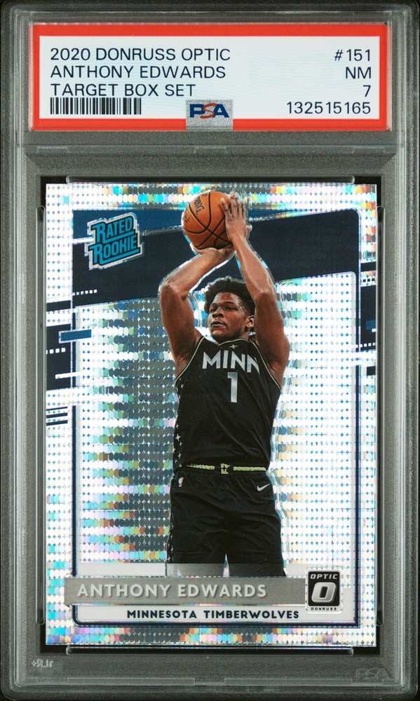 2020 PANINI DONRUSS OPTIC TARGET BOX SET #151 ANTHONY EDWARDS PSA 7