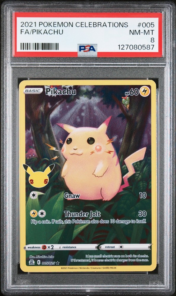 2021 POKEMON CELEBRATIONS #005 FULL ART/PIKACHU PSA 8