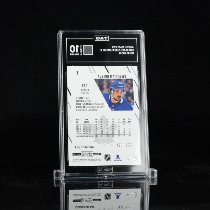 2023 O-Pee-Chee OPC Platinum Liquid Metal #1 Auston Matthews TAG 10 (957) #/399 view 2