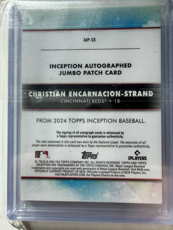 2024 Topps Inception Christian Encarnacion-Strand #AJP-CE- Rookie Patch Auto /25 view 2
