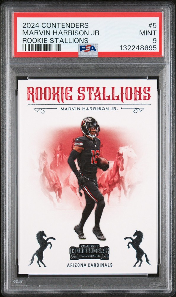 2024 CONTENDERS RC STALLIONS #5 MARVIN HARRISON JR. PSA 9 view 1