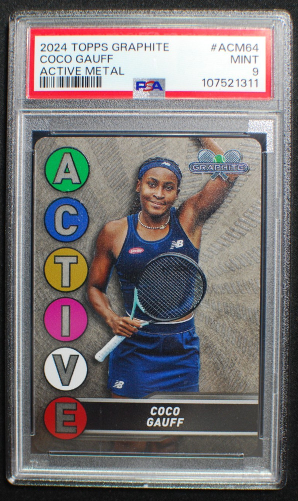 🌟 COCO GAUFF - 2024 Topps Graphite Tennis ACTIVE METAL SSP #ACM-64 - MINT PSA 9