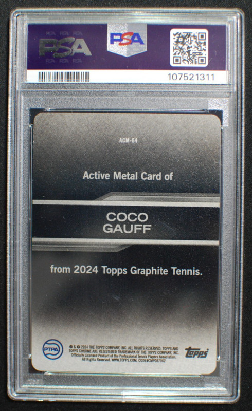 🌟 COCO GAUFF - 2024 Topps Graphite Tennis ACTIVE METAL SSP #ACM-64 - MINT PSA 9 view 2