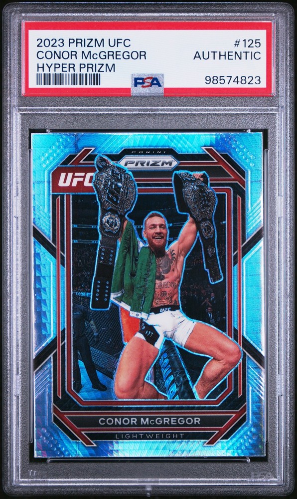 2023 PANINI PRIZM UFC HYPER PRIZM #125 CONOR MCGREGOR PSA AUTHENTIC