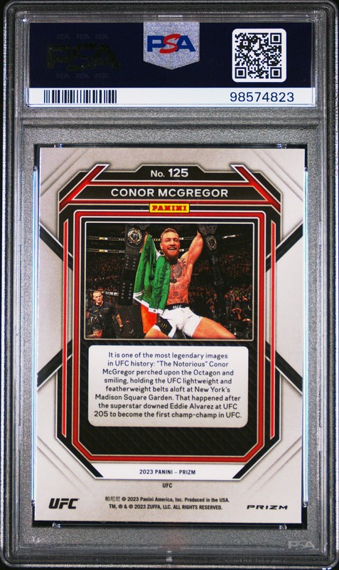 2023 PANINI PRIZM UFC HYPER PRIZM #125 CONOR MCGREGOR PSA AUTHENTIC view 2