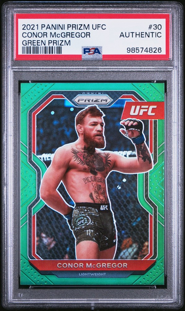 2021 PANINI PRIZM UFC GREEN PRIZM #30 CONOR MCGREGOR PSA AUTHENTIC