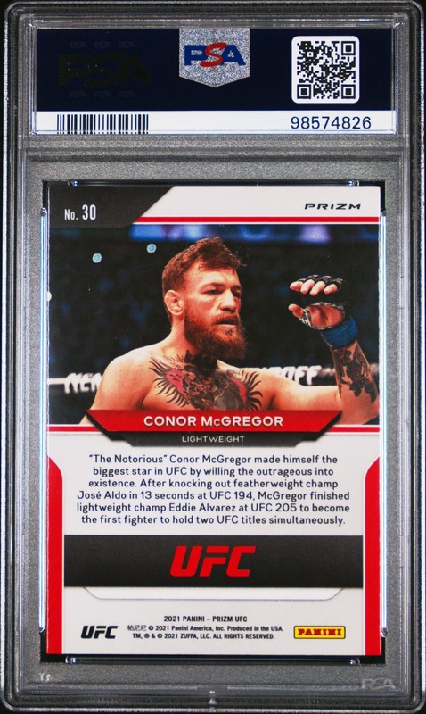 2021 PANINI PRIZM UFC GREEN PRIZM #30 CONOR MCGREGOR PSA AUTHENTIC view 2