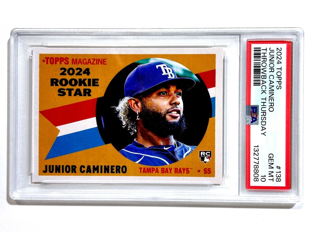 2024 Topps TBT Throwback Thursday JUNIOR CAMINERO #138 PSA-10 Tampa Bay RAYS-RC