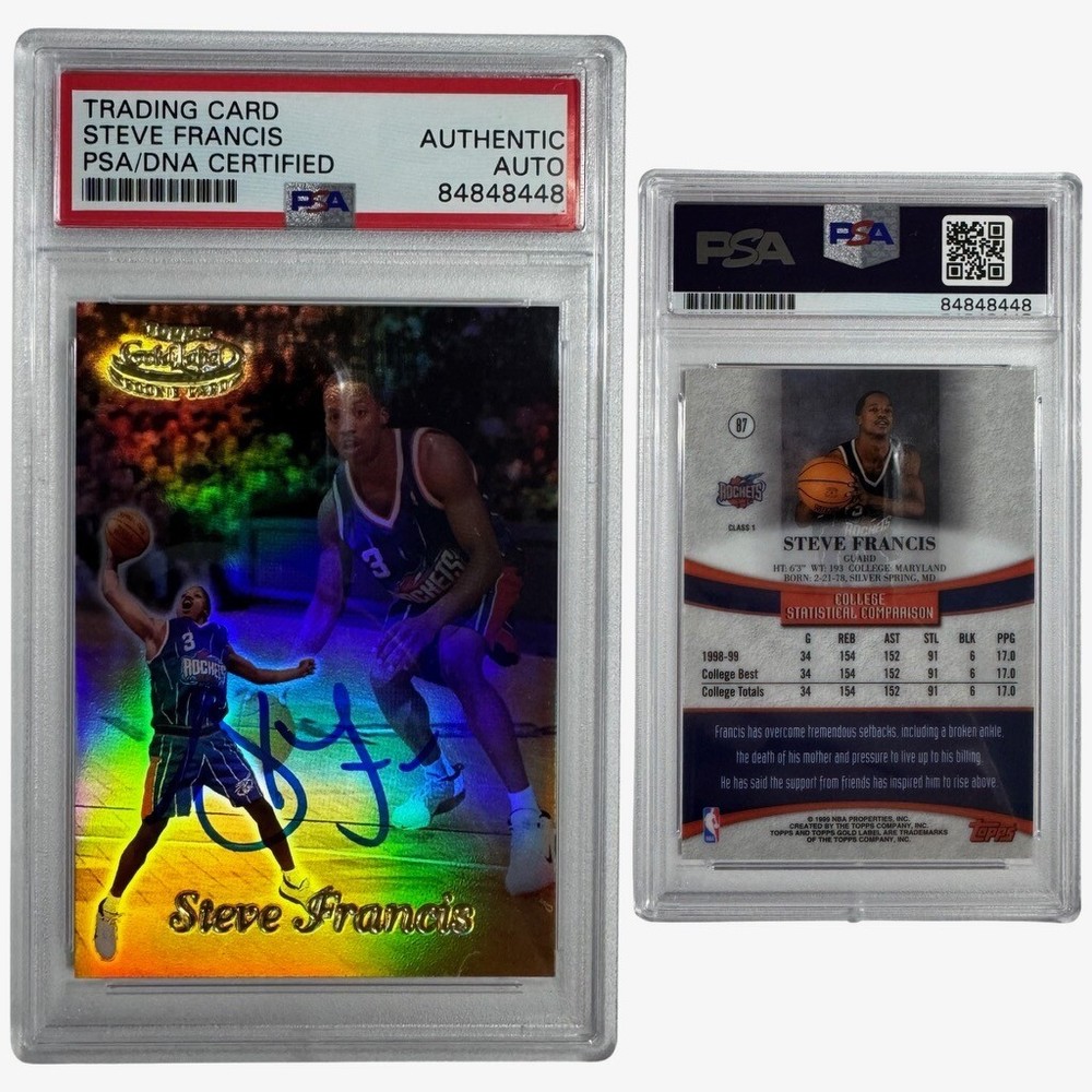 2000 Steve Francis Autographed Topps Gold Label RC #87 PSA Authentic Auto