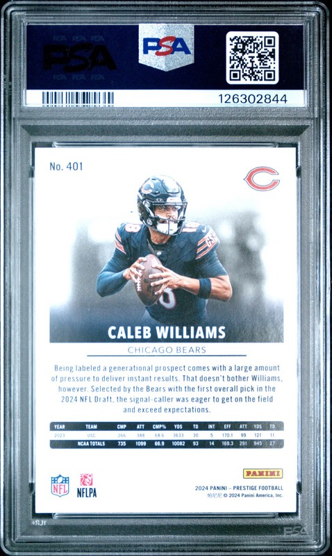 2024 PANINI PRESTIGE #401 CALEB WILLIAMS PSA 10 view 2