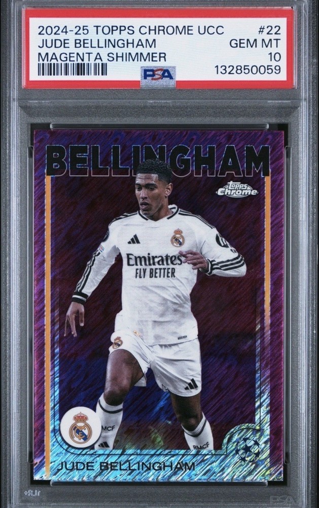 2024 Topps Chrome UEFA Jude Bellingham | Magenta Shimmer | PSA 10 | Real Madrid