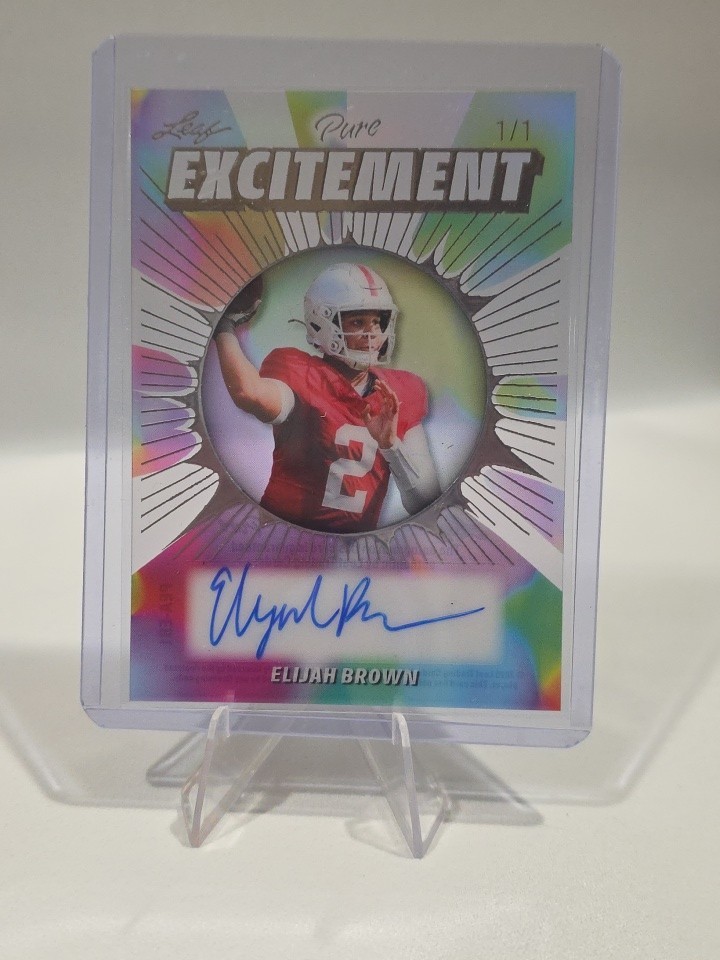 Elijah Brown 1/1 Auto 2025 Leaf Pure Excitement Acetate Stanford Cardinals SSP view 1