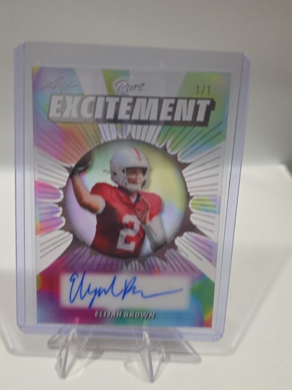 Elijah Brown 1/1 Auto 2025 Leaf Pure Excitement Acetate Stanford Cardinals SSP view 2