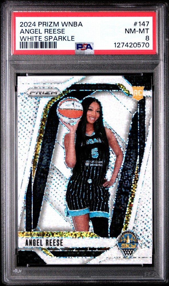 PSA 8 2024 Prizm WNBA Angel Reese #147 Rookie White Sparkle