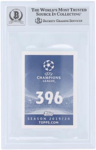 Luka Modric Real Madrid CF Signed 2019-20 Topps UEFA Sticker #396 BAS 10 Card view 2
