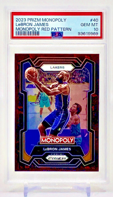 2023-24 Panini Prizm Monopoly Basketball LeBron James Red Pattern SP - PSA 10 view 2